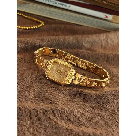 Vintage Style Gold Bracelet Watch Women Square Roman Dial Elegant Wristwatch main image 9